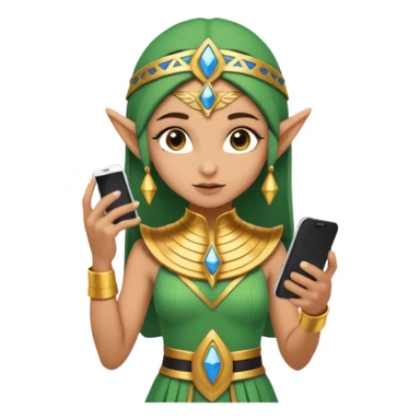 elf with egypt custome dress and smartphone sticker