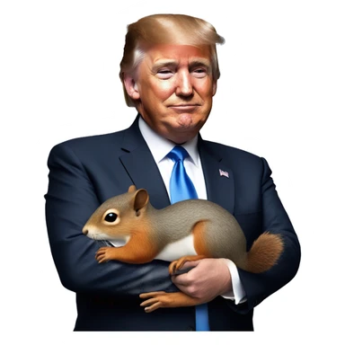 Donald trump holding a squirrel  sticker