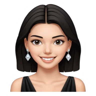 kendall jenner wear diamond earrings, black dress sticker