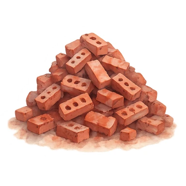 watercolor style mountain of bricks sticker