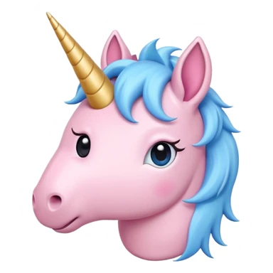 cute minimal unicorn head emoji, very simple lines, soft rounded shapes, pastel color palette, small friendly eyes, tiny blush, no complex textures, kawaii friendly mood, center composition, white background, extremely minimal details, modern emoji aesthetics sticker