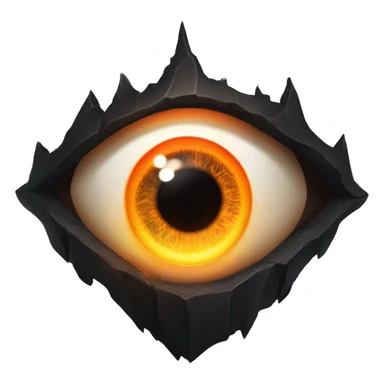 Eye of Sauron with glowing orange iris, set in a dark tower of Mordopr sticker