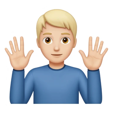 Person holding up 5 fingers sticker