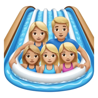 2 girls and 2 guys on the lazy river waterslide. 1 girl and 1 guy have blonde hair and 1 girl and 1 guy have brown. we are all very pale sticker
