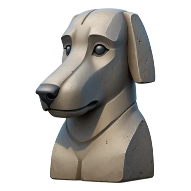moai statue in shape of a dog, easter island dog statue sticker