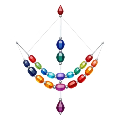 Create a harmonious and well-composed icon that represents the hobby of beadwork. The design should feature colorful beads, thread, and a beading needle or tool in a balanced arrangement. The elements should flow naturally, reflecting the creativity and precision of the craft. Ensure the composition is clean and aesthetically pleasing, with vibrant yet balanced colors. The background should be transparent. sticker