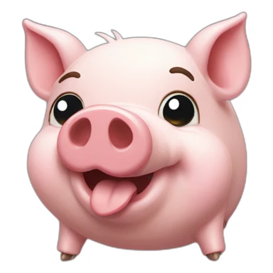 Cochon qui fait des bisous sticker