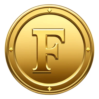 Currency crypto money symbol for the money "Fcoins" big letter F, casino coin colored

Dont make an E sticker