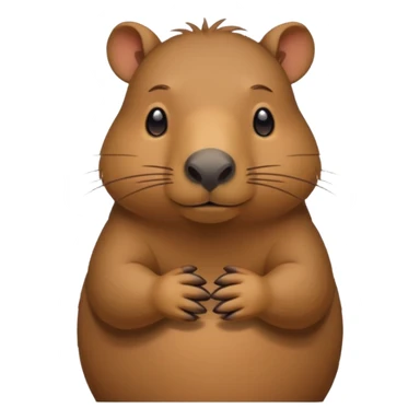 capybara with shy hands sticker sticker