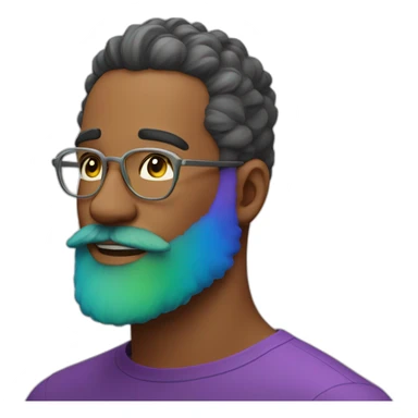 fabulous man with rainbow colored beard sticker