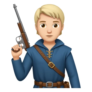 medieval man holding gun sticker