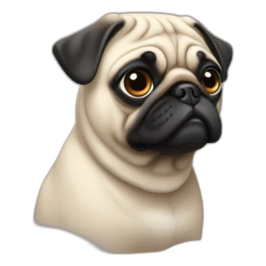 pug wearing a t-shirt sticker