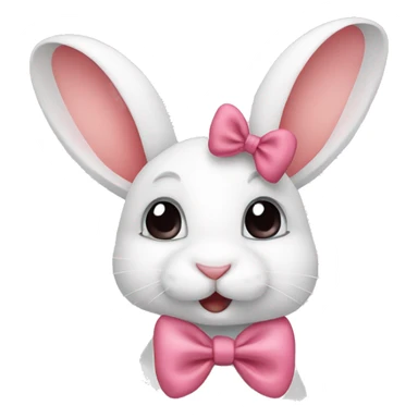 Cute bunny with a bow sticker