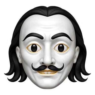 Money Heist, Dali mask (black-white), realistic sticker