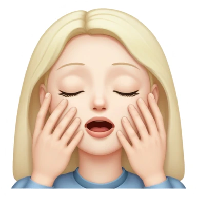 Hands around throat with eyes closed  sticker