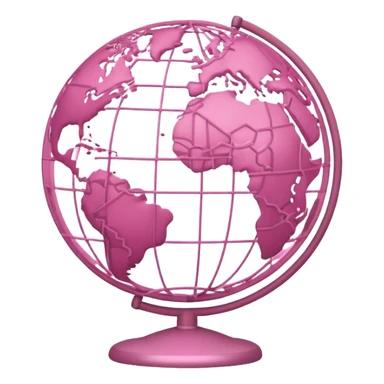 pink and light pink world globe with network nodes and lines sticker