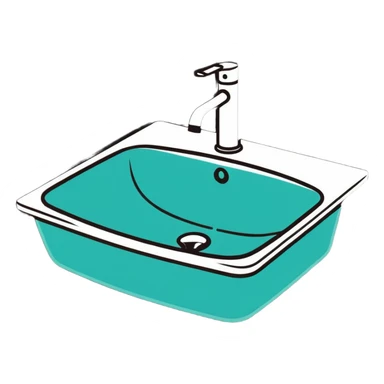 a sink, cartoonish sticker style sticker
