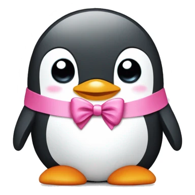 Cute penguin with a pink bow  sticker