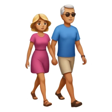 papa y mama caminando hacia el horizonte sticker