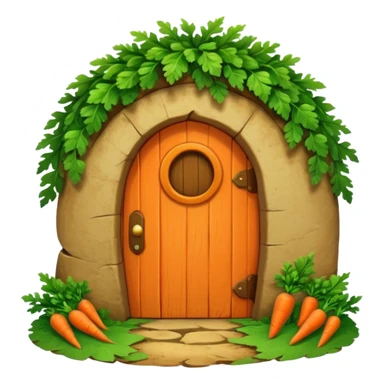 Rabbit burrow with carrot door sticker