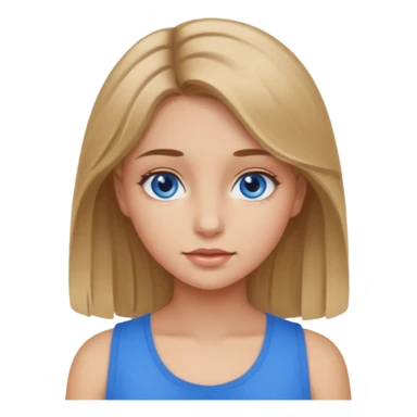 girl with dark blonde hair,skin normal-summer,blue eyes sticker