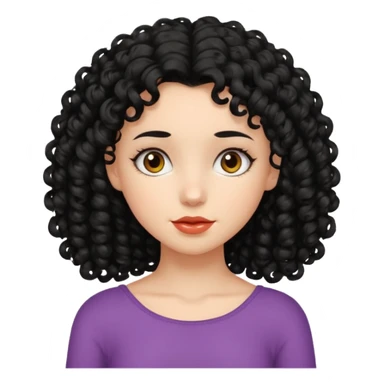 Menina de cabelo cacheado preto e abaixo do ombro  sticker