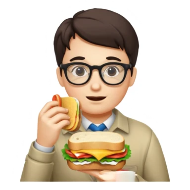 geek eating sandwicgh sticker