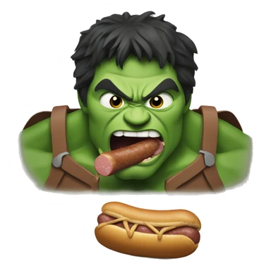 incredible hulk eating a sausage  sticker