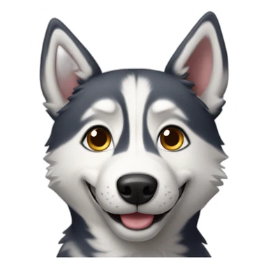 a happy husky sticker