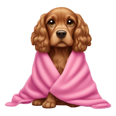Cocker spaniel in a pink blanket sticker