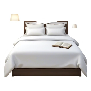 A dimly lit white bedroom. The bed is neatly made, and a glass of water sits beside a book on a cozy nightstand. Soft lighting signals a peaceful wind-down, representing the calm and control that comes from reclaiming your evenings. sticker