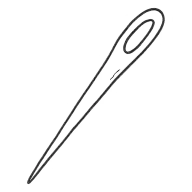 hand drawn outlined sewing needle icon sticker