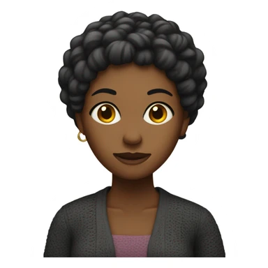 Black woman crotcheting sticker