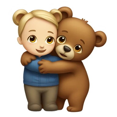 boy bear and girl bear hugging sticker