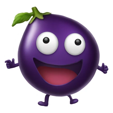Happy emoji with a eggplant  sticker