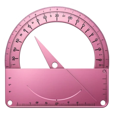 mac os icon, protractor, ruler, measures, pink sticker
