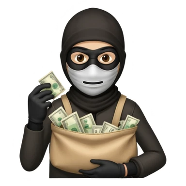 Robber,Knave. Half body sticker