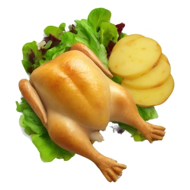 turkey potatoes and salad on a plate sticker
