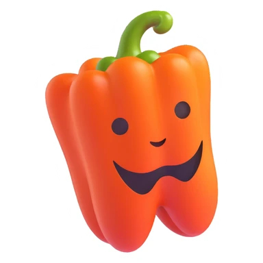 3D emoji style, bell pepper (paprika), three-dimensional and lively, no background sticker