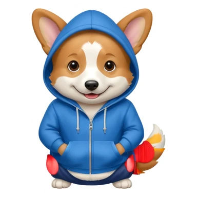 A corgi wearing a hoodie  sticker