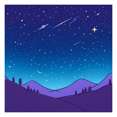 Sparkling starry night sky, galaxy view with stars and nebula sticker