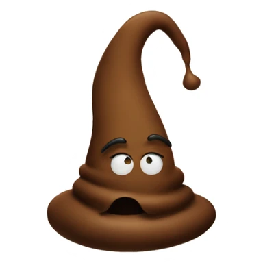 poop swirl wearing a witches hat sticker