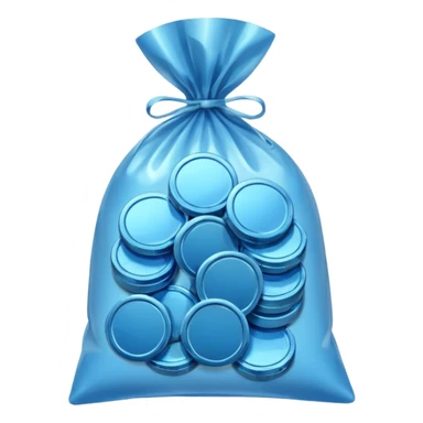 blue coins credit in a package sticker