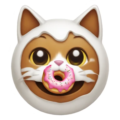 cat eating donut sticker
