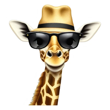 Giraffes with sunglasses and brim hat sticker