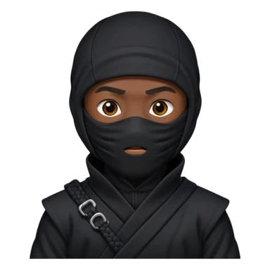 Ninja covering his face with black ninja suite. sticker