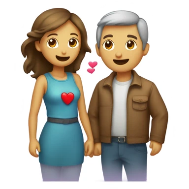 Pareja de osos abrazados y con un corazón en medio de ellos  sticker