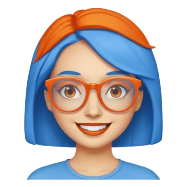 blue skinned orange glassed woman sticker