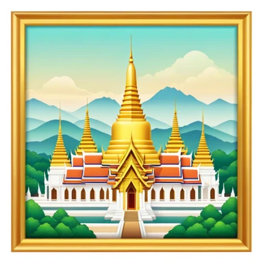 Grand Palace Bangkok Landmark Emoji – Featuring golden spires, Thai architecture, and the Emerald Buddha Temple. sticker