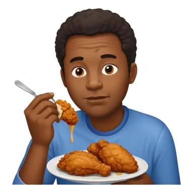 Black man eating fried chicken sticker